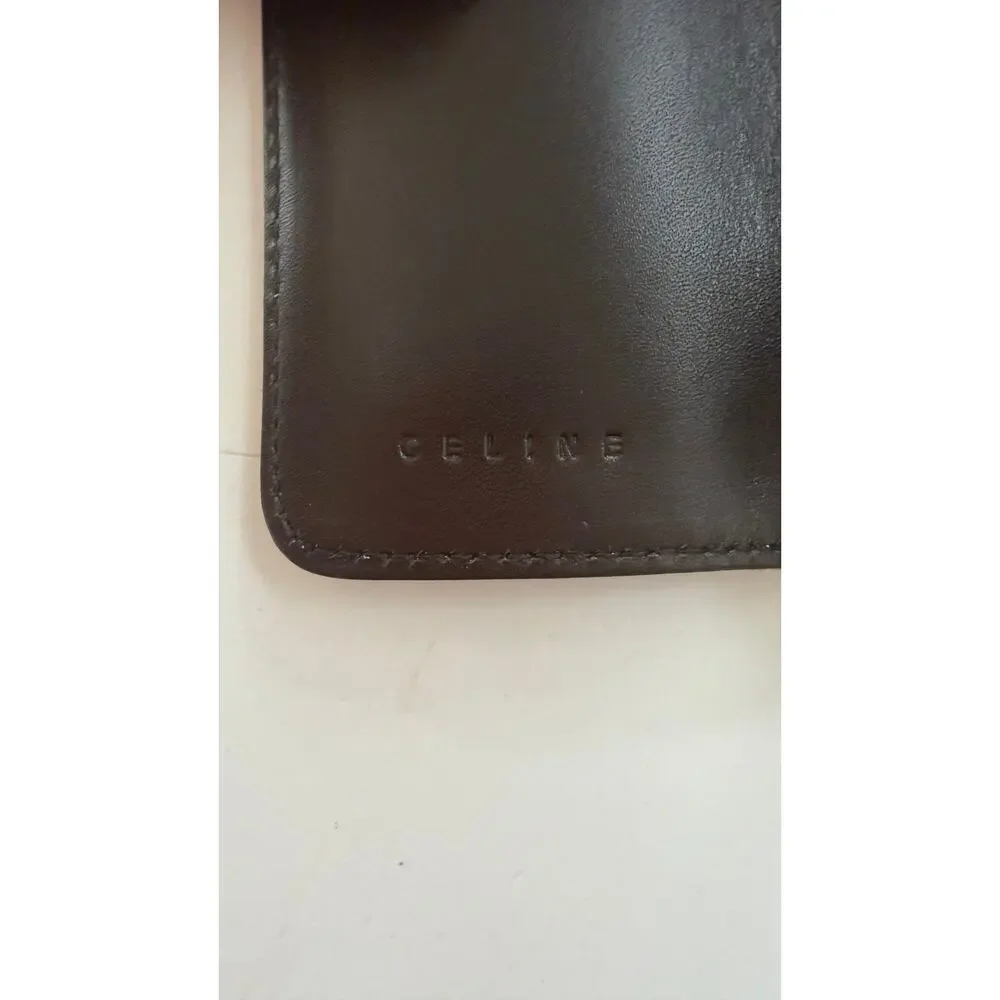 Celine Men's Brown Triomphe Jacquard Canvas Leather 6 Key Holder